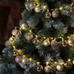 Vánoční LED řetěz koule šampaň 2 m | teplá bílá 40 LED č.2