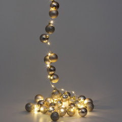 Vánoční LED řetěz koule šampaň 2 m | teplá bílá 40 LED č.1