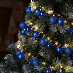 Vánoční LED řetěz koule modré 2 m | teplá bílá 40 LED č.3