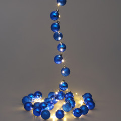 Vánoční LED řetěz koule modré 2 m | teplá bílá 40 LED č.1