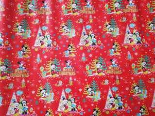 Balicí papír červený Mickey a Minnie 2m x 70cm | 4 kusy č.1