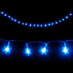 Vánoční LED řetěz sněhové vločky modré 30 cm | 20 LED č.1