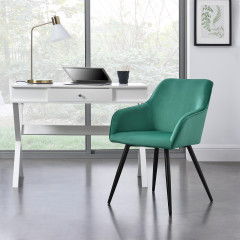 Čalouněná sametová židle Tarje | zelená č.1
