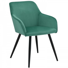 Čalouněná sametová židle Tarje | zelená č.2