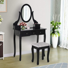 Originální toaletní stolek se zrcadlem Luisa | černý