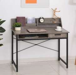 Industriální psací stůl 106 x 53 x 95 cm | šedo-hnědý č.2