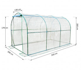 Zahradní fóliovník 350 x 200 x 200 cm | transparentní č.3