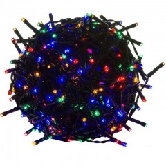 Vánoční LED osvětlení 40 m | barevné 400 LED | zelený kabel č.2