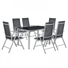 Zahradní hliníková sestava Milano | stůl + 6 židlí stříbrno-šedá č.3