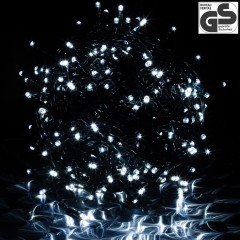 Vánoční LED osvětlení 20 m | studená bílá 200 LED | zelený kabel č.3