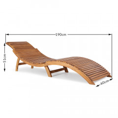 Zahradní ergonomické lehátko | akáciové dřevo č.3