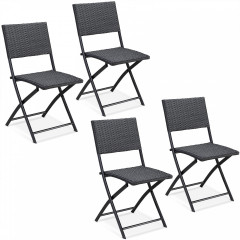 Polyratanové skládací židle | 4 kusy č.1