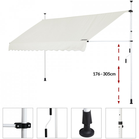 Teleskopická markýza 350 x 176-305 cm | béžová č.3