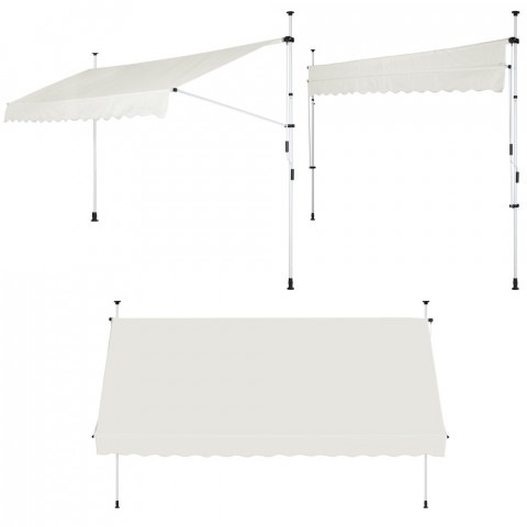 Teleskopická markýza 350 x 176-305 cm | béžová č.2