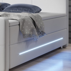 Postel Box Spring Oakland s LED osvětlením 180 x 200 cm | bílá č.3