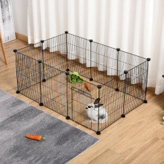 Kovový výběh pro malá zvířata 105 x 70 x 45 cm | černý