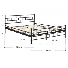 Kovová postel Malta 180 x 200 cm | černá č.2