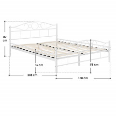 Kovová postel Toskana 180 x 200 cm | bílá č.2