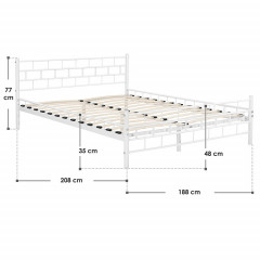 Kovová postel Malta 180 x 200 cm | bílá č.2