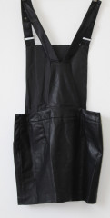 Dámská koženková sukně s laclem | Černá č.2