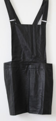 Dámská koženková sukně s laclem | Černá č.1