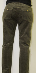 Dámské semišové kalhoty | Tmavě zelené č.2
