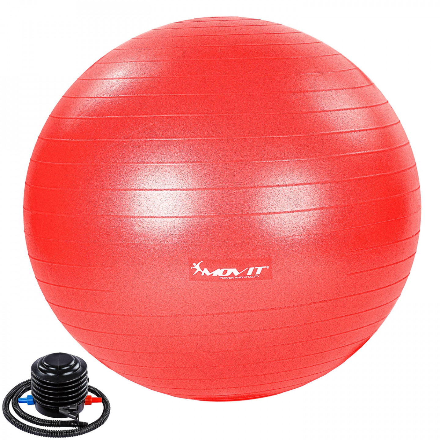 Goleto Gymnastický míč 65 cm s nožní pumpou | červený