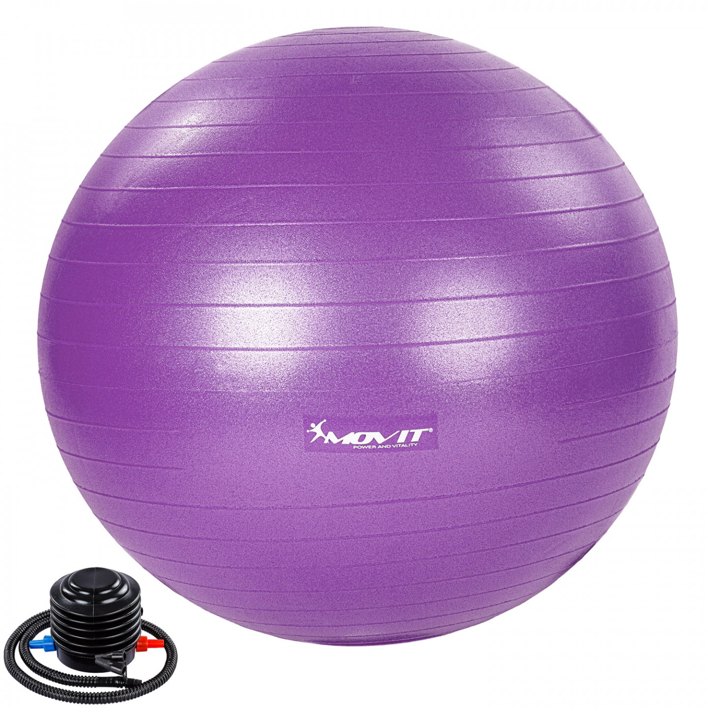 Goleto Gymnastický míč 55 cm s nožní pumpou | fialový