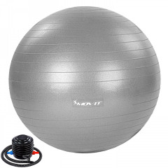 Gymnastický míč 55 cm s nožní pumpou | stříbrný č.1