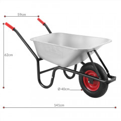 Zahradní kolečko 100 l / 250kg | stříbrné č.3