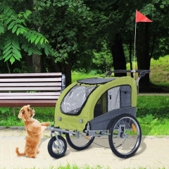 Přívěsný vozík za kolo pro psa 2v1 | šedo - zelený č.3