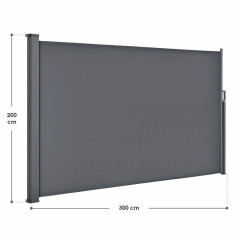 Venkovní boční markýza na zastínění terasy 200 x 300 cm | tmavě šedá č.2