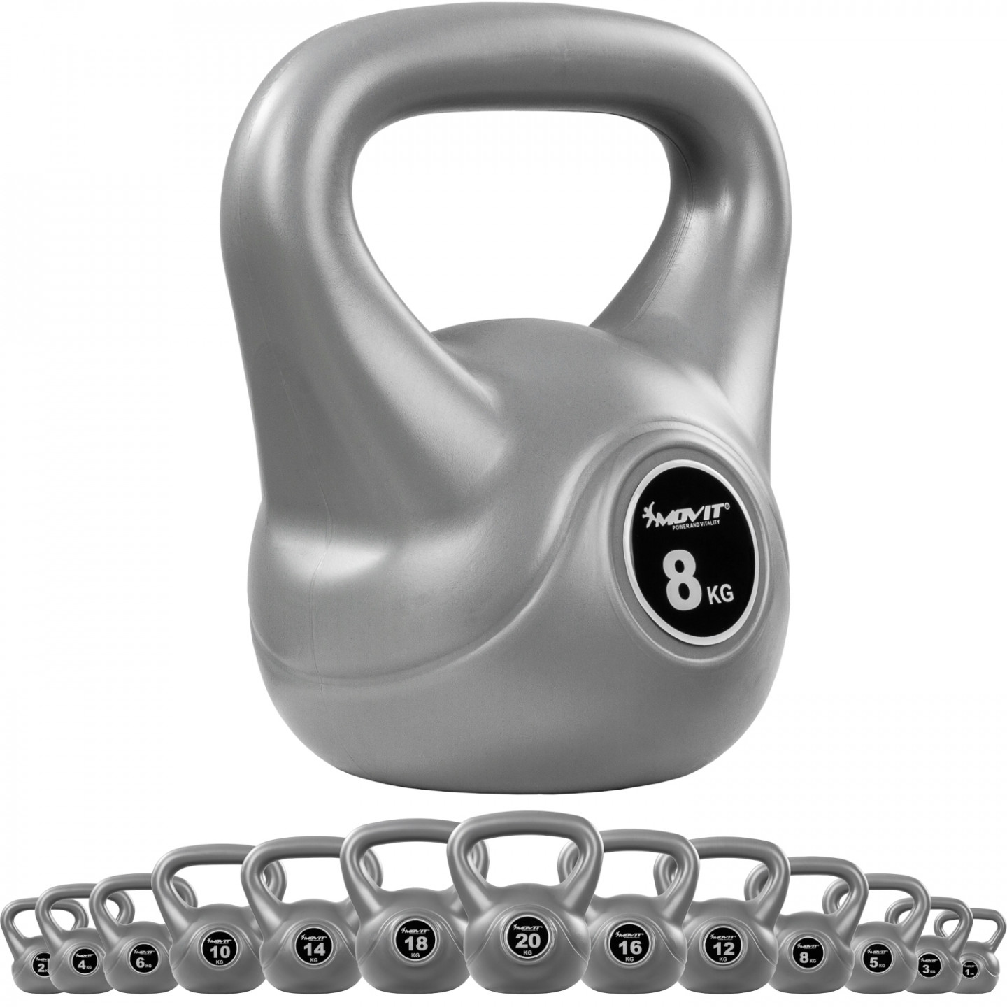 Kettlebell činka MOVIT 1 kg | šedá