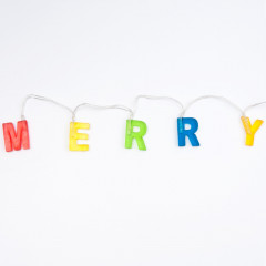 Vánoční LED řetěz Merry Christmas | vícebarevný č.1