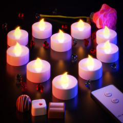 LED čajové svíčky s dálkovým ovládáním 10 kusů | teplá bílá č.2
