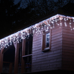 Vánoční LED řetěz déšť 5 m včetně dálkového ovládání | studená bílá 200 LED č.2
