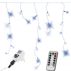 Vánoční LED řetěz déšť 5 m včetně dálkového ovládání | studená bílá 200 LED č.1