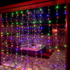 Vánoční LED závěs 3x3 m | barevný 300 LED č.3