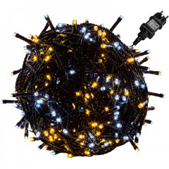 Vánoční LED osvětlení 5 m studená + teplá bílá 50 LED | zelený kabel č.1