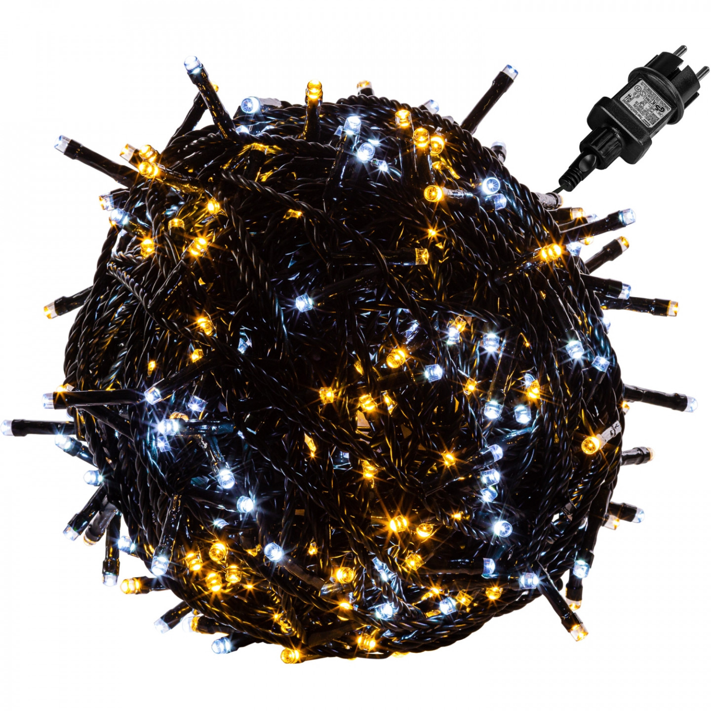 Goleto Vánoční LED osvětlení 20 m studená + teplá bílá 200 LED | zelený kabel