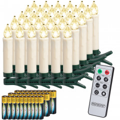 Vánoční svíčky na stromeček 30 LED včetně baterií | teplá bílá č.2