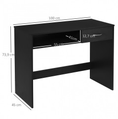 Počítačový stůl se zásuvkou 100 cm x 45 cm x 73,9 cm | černý č.3