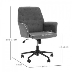 Čalouněná kancelářská židle 66 cm x 69 cm x 89,5-97 cm | šedá č.3