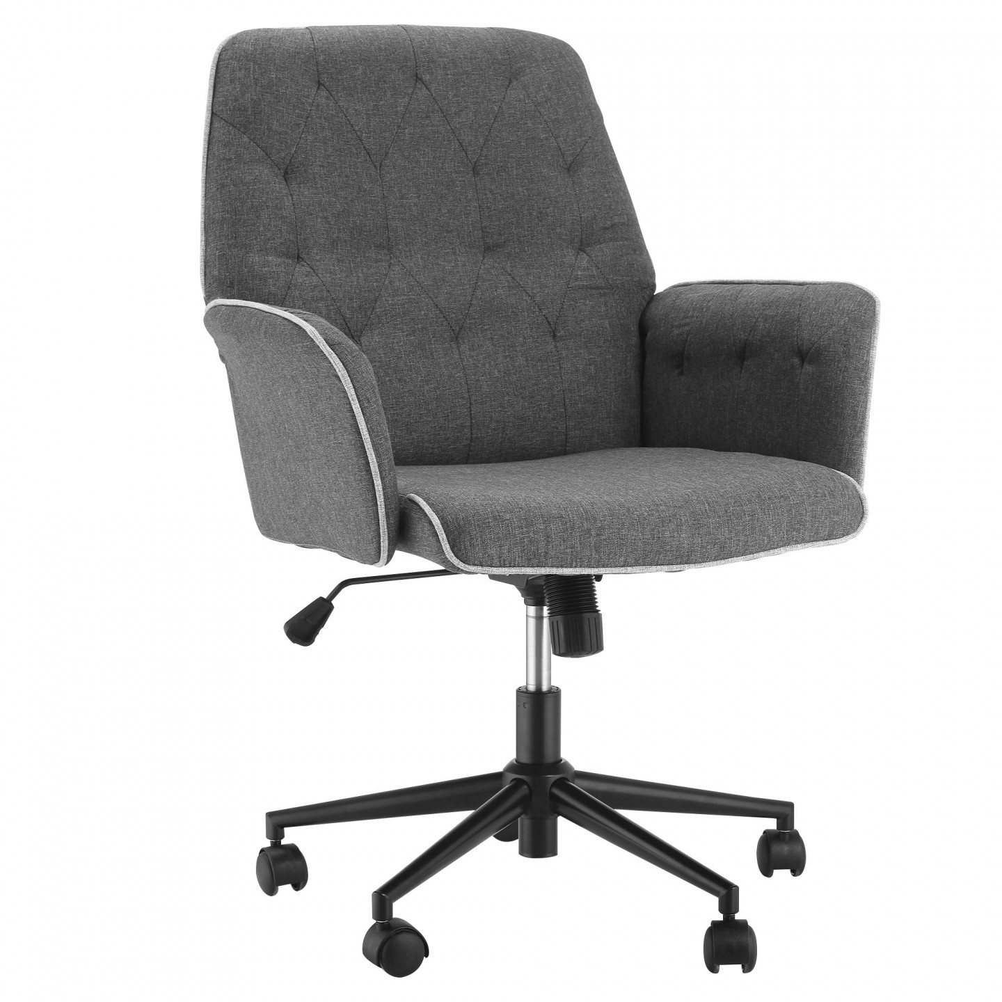 Goleto Čalouněná kancelářská židle 66 cm x 69 cm x 89,5-97 cm | šedá