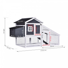 Dřevěný kurník s výběhem | 175,4 x 95,5 x 100 cm č.3
