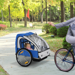 Přívěsný dětský vozík za kolo pro 2 děti Jogger | černá/modrá č.1