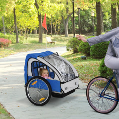 Přívěsný dětský vozík za kolo pro 2 děti Jogger | černá/modrá