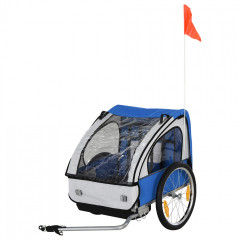 Přívěsný dětský vozík za kolo pro 2 děti Jogger | černá/modrá č.2