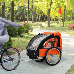 Přívěsný dětský vozík za kolo pro 2 děti Jogger | černá/oranžová č.3