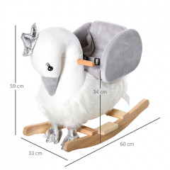 Houpací zvířátko labuť se zvuky | 60 x 33 x 59 cm č.3